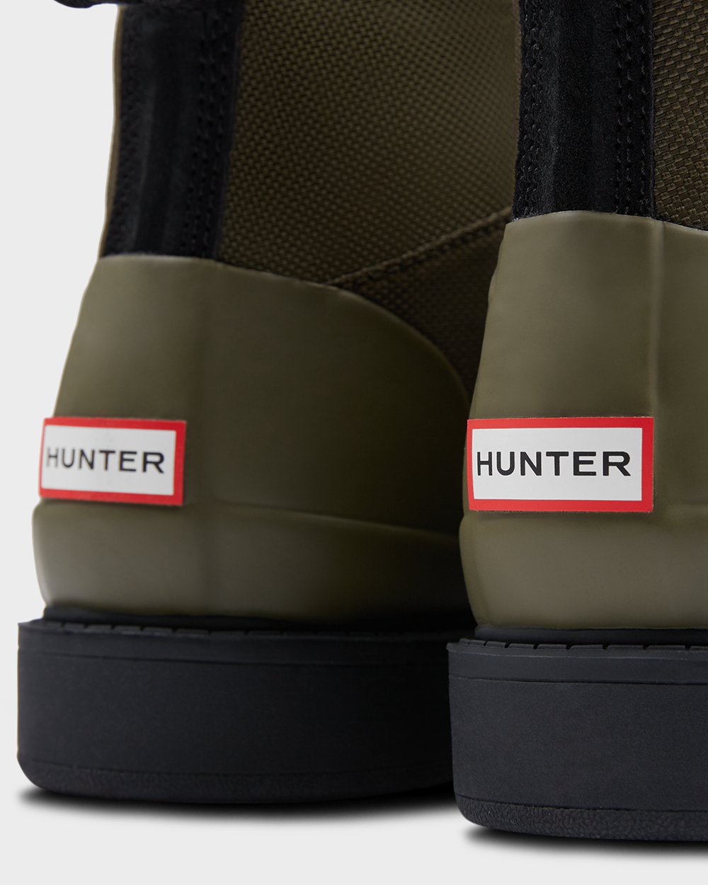 Botines Hunter Mujer Negras/Verde Oliva Original Insulated Commando 201943-VAM